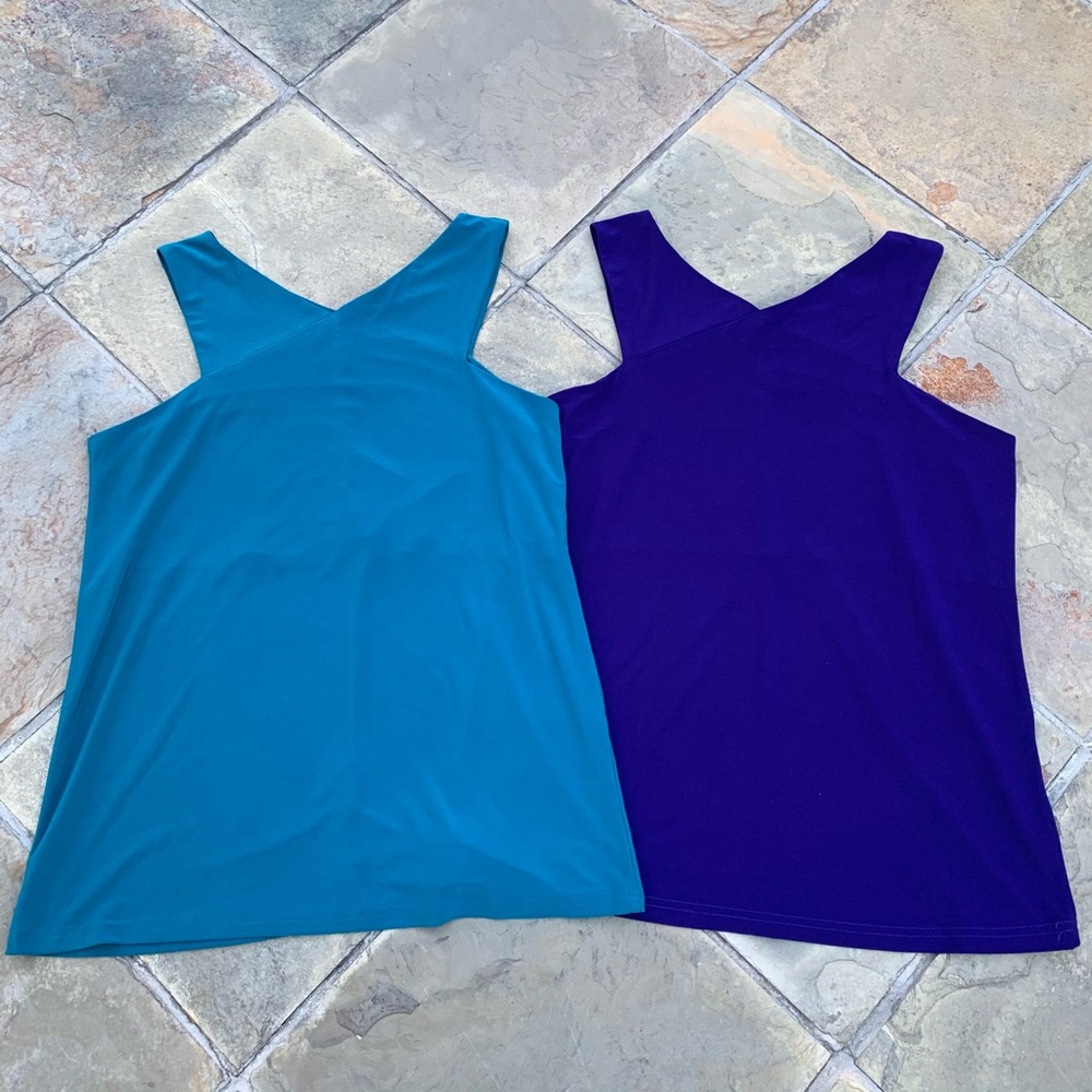 Set of 2 Details Jewel Tone Jersey Sleeveless Tops
